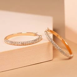 Budget 🧨 Origami Owl 35mm Crystal Pave Hoop Earrings 😉
