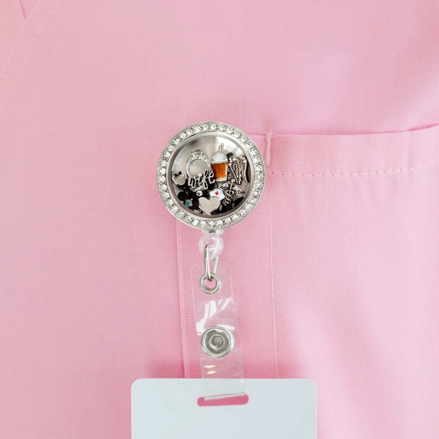 Budget โ๏ธ Origami Owl Retractable Badge Living Locket - Crystals ๐ 4 Budget โ๏ธ Origami Owl Retractable Badge Living Locket - Crystals ๐ - Image 2