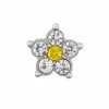 New 😀 Origami Owl Silver Clear + Yellow Crystal Flower Charm 👏 -Thinkgoodness Shop bmvjf8tlyuwshao4wthu