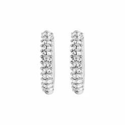 Cheapest 🛒 Origami Owl Double Row Huggie Hoop Earrings - Silver ⭐
