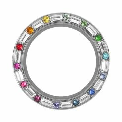 Deals 🛒 Origami Owl Twist Living Locket Face with Rainbow Baguette Crystals ✨ -Thinkgoodness Shop sezbduockejr2vokttkx