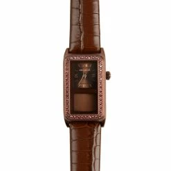 Coupon 🥰 Origami Owl Storyteller Chocolate Living Locket ⌚ Watch With Lilac Shadow Swarovski Crystals + Brown Croc Leather Band 🎁