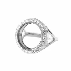 Outlet 🤩 Origami Owl Petite Living Locket Ring - Clear Crystals 🎉