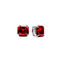 Brand new 💯 Origami Owl Silver Mystic Square Stud Earrings with Scarlet Crystals 🎁