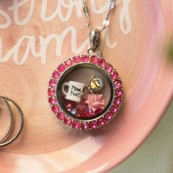 Budget 😀 Origami Owl Medium Silver Twist Living Locket Face with Royal Red Delite Crystals 😉 -Thinkgoodness Shop y3mlwq3kgwedogi3kepb