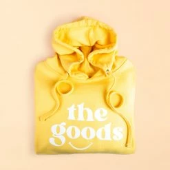 Budget 😍 Think Goodness The Goods Yellow Hoodie 🌟